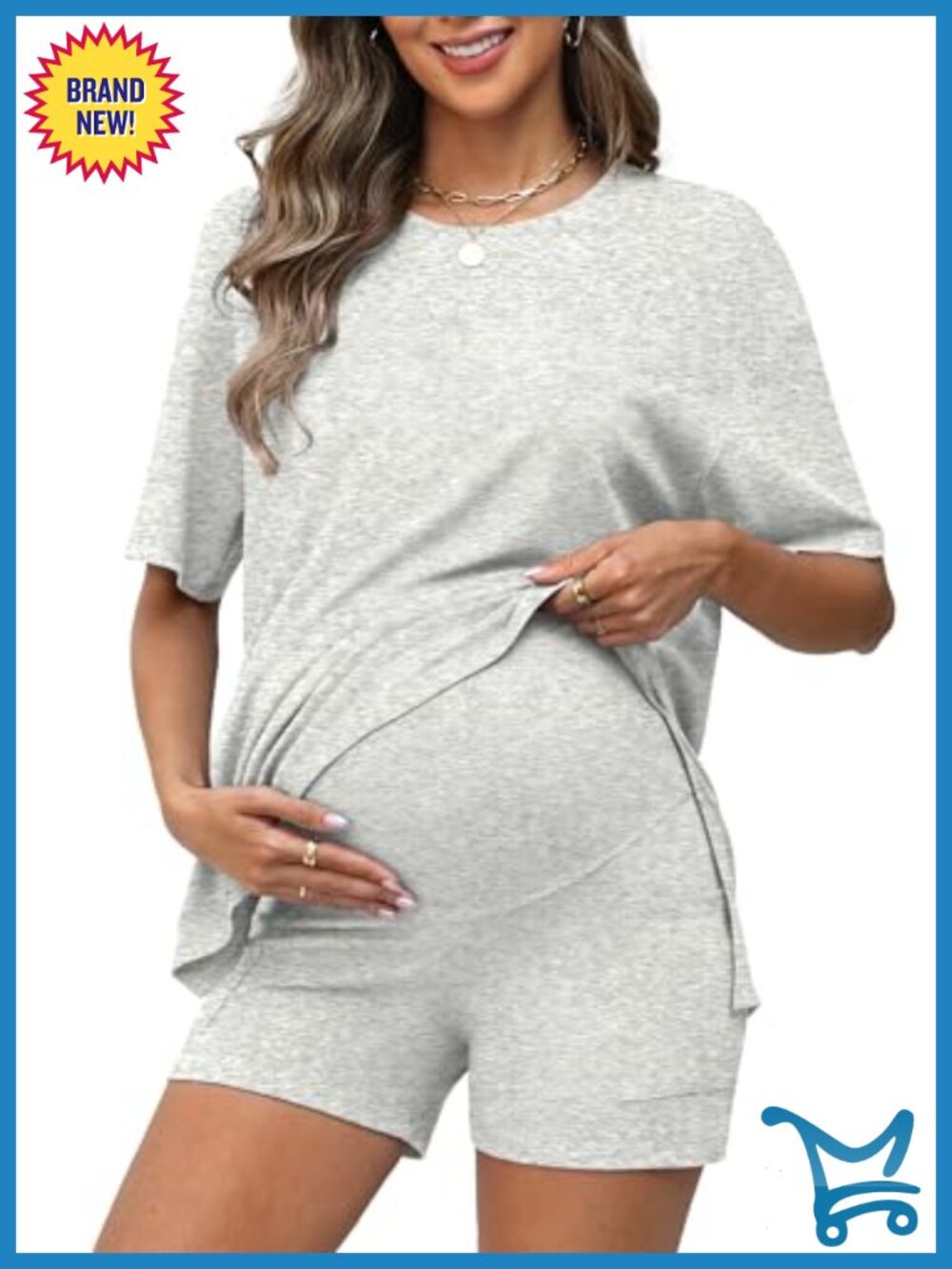 2 Piece Lounge Set with Pockets Short Sleeve Pull On Shorts